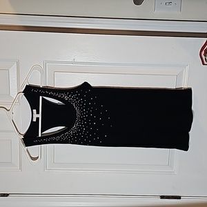 Black tank, M, beaded along scoop neck, racer back, dELiA*s, ribbed